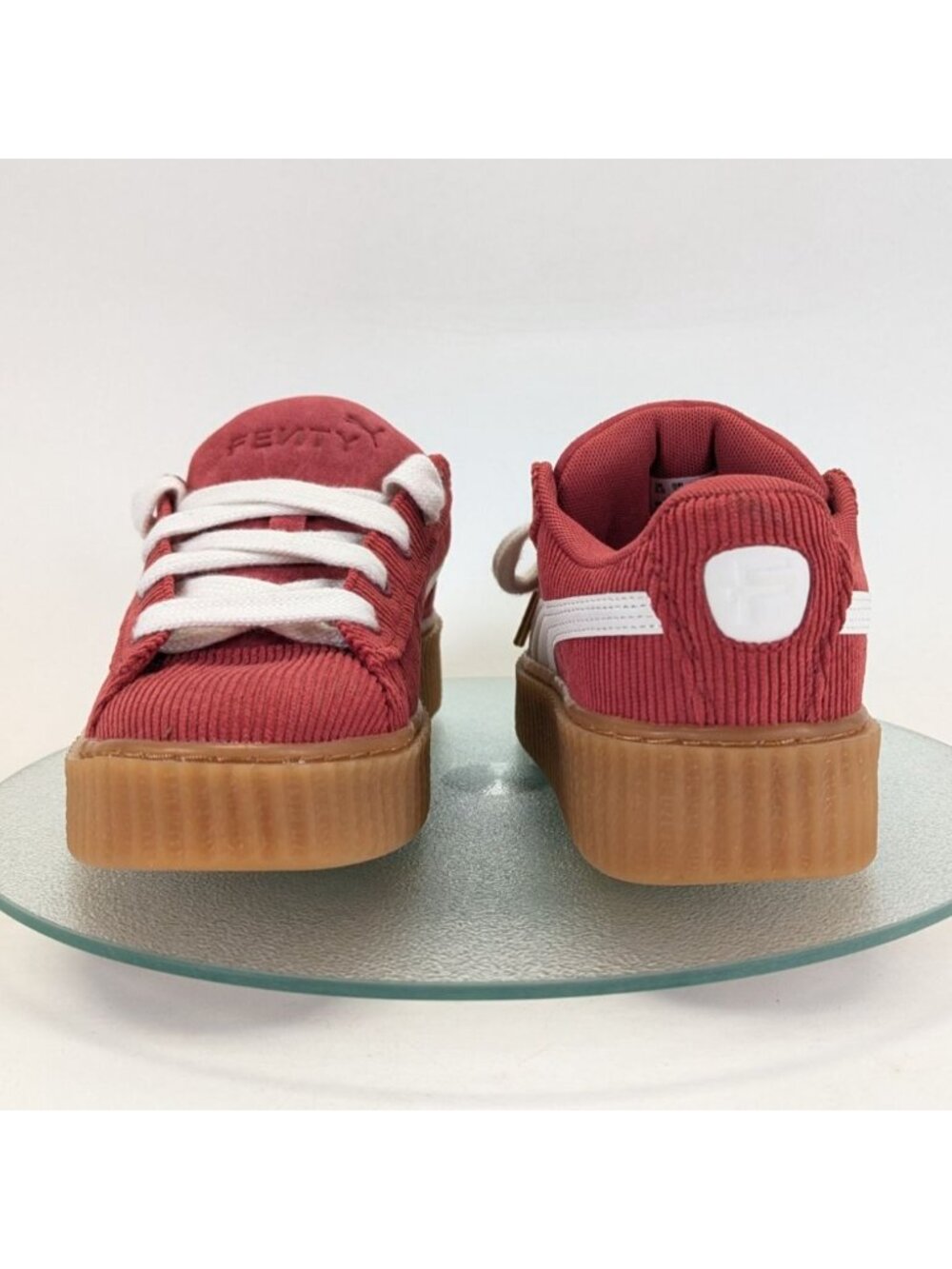 Puma x Rihanna Fenty Creeper Phatty Womens Size 6 Red Corduroy Platform Shoes - Picture 9 of 10